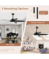 Costway 52'' Ceiling Fan with Led Lights & Remote Control 1/2/4/8H Timer 3 Speeds