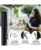 7.2 Ft 9.3 Gallon Solar Heated Shower w/ Rain Shower, Foot Shower & Hand Shower