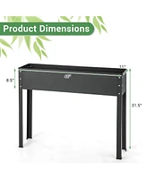 Costway 40" Raised Garden Bed with Legs Metal Elevated Planter Box Drainage Hole Backyard