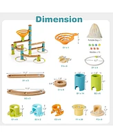 Wooden Marble Run Construction 111PCS Stem Educational Learning Toys for Kid