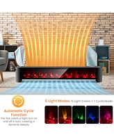 Costway 1400W Electric Baseboard Heater Convection Space Heater with Realistic 3D Flame