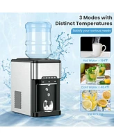 Costway 3-in-1 Water Cooler Dispenser with Built-in Ice Maker w/ 3 Temperature Settings