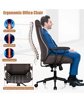Costway High Back Ex ecutive Office Chair Adjustable Reclining Task Chair
