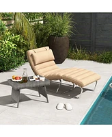 Costway Patio Folding Rattan Wicker Side Table End Coffee Table Portable Garden