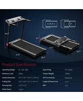 Costway 3.75HP Folding Treadmill Electric Running Machine W/