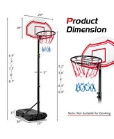 Costway Portable Basketball Hoop Stand Height Adjustable Goal System