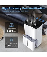 Costway 100-Pint Dehumidifier for Home & Basements w/ Smart App& Alexa Control