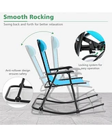 Costway Patio Camping Rocking Chair Folding Rocker Footrest Lightweight