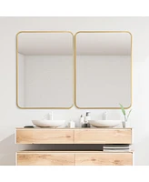 Costway 22''x 30''Bathroom Wall Mounted Mirror Aluminum Alloy Frame Decor