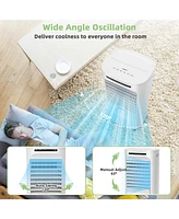 Costway 4-in-1 Evaporative Air Cooler Portable Humidifier with Timer, 3 Modes & Speeds