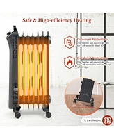 Costway 1500W Oil Filled Space Heater Electric Heater Adjustable Thermostat