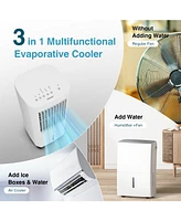 Costway 3-In-1 Evaporative Air Cooler w/ Humidifier & Fan Portable Rolling Swamp Cooler