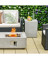 Gymax Propane Tank Cover Hideaway Table for Standard 20 lbs Propane Tank Grey