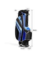 Costway Golf Stand Cart Bag Club w/6 Way Divider Carry Organizer