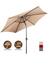 Costway 9FT Patio Umbrella Patio Market Steel Tilt W/ Crank Outdoor Yard Garden