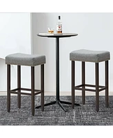 Costway Set of 2 Nailhead Saddle Bar Stools 29" Height
