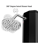 9.3 Gallon Outdoor Solar Heating Shower 7.2Ft Adjustable Shower Head W/Base