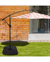 Costway 20'' Patio Offset Umbrella Base Stand Water Filled Base Weights Sand Plate Set
