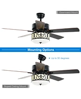 Costway 52'' Ceiling Fan W/Light Reversible Blade Adjustable Speed Remote Control