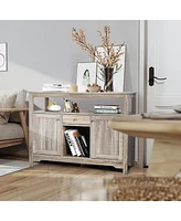 Costway Kitchen Buffet Sideboard with Wine Rack Free Standing Storage Cabinet