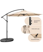 Costway 10 Ft Patio Offset Umbrella w/8 Ribs Cross Base Tilt