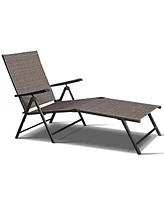 Costway 2PCS Pool Chaise Lounge Chair Recliner Outdoor Patio Furniture Adjustable New