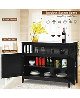 Costway Kitchen Sideboard Buffet Server Cupboard Storage Cabinet with 2 Doors