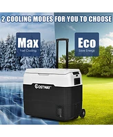 Costway 42 Qt Portable Car Refrigerator Dual-Zone Car Cooler