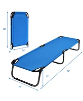 Costway Folding Camping Bed Outdoor Portable Military Cot Sleeping Hiking Travel