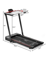 Costway 2.25HP 3-in-1 Folding Treadmill W/Table Speaker Remote Control