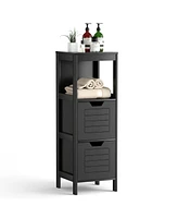 Bathroom Wooden Floor Cabinet Multifunction Storage Rack Stand Organizer