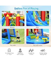 Costway Inflatable Bouncer Water Slide Bounce House Splash Pool without Blower