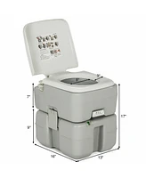 Costway 5.3 Gallon Portable Travel Toilet Outdoor Camping Toilet w/ Piston Pump Flush