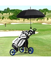 Costway Folding 3 Wheels Golf Push Cart W/Seat Scoreboard Adjustable Handle