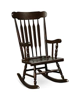 Gymax Wooden Rocking Chair Single Rocker Indoor Garden Patio Yard Coffee