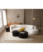 Round Coffee Table Side Table For Living Room Fully Assembled Black