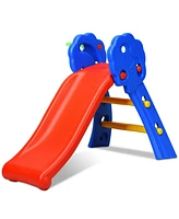 Inolait 2 Step Indoors Kids Plastic Folding Slide with Basketball Hoop