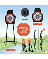 Youth Archery Bow Set with Led Light Up Bow and 20 Suction Cup Arrows for Kids