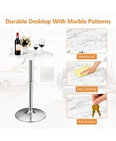 Sugift 360° Swivel Cocktail Pub Table with Sliver Leg and Base