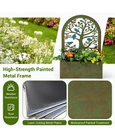 Set of 2 Decorative Raised Garden Bed for Climbing Plants