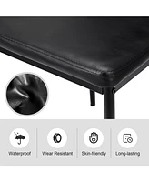 Sugift Set of 4 High Back Dining Chairs with Pvc Leather and Non-Slip Feet Pads