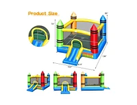 Slickblue Kids Inflatable Bounce House with Slide and Ocean Balls Not Included Blower