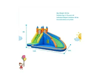 Slickblue Kids Inflatable Water Slide Bouncing House with Carrying Bag and 480W Blower