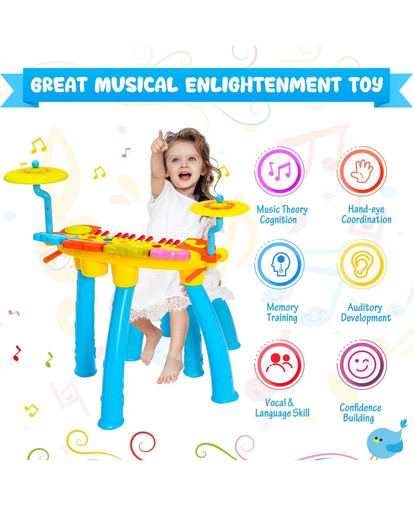 Slickblue 24-Key Piano Keyboard Dj Drum Combination with Microphone and MP3
