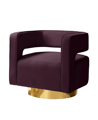 Hulala Home Carisa Contemporary Swivel Barrel Chair with Metal Base