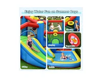 Slickblue Inflatable Kids Water Slide Bounce Castle with 480W Blower