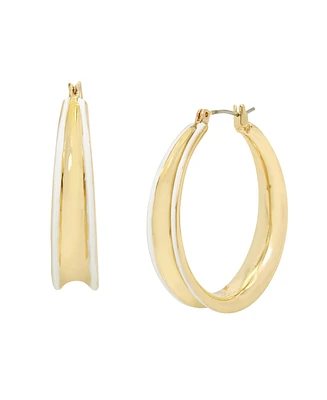 Robert Lee Morris Soho White Molten Patina Curved Hoop Earrings