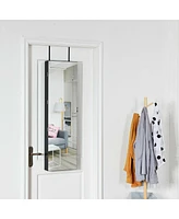 Sugift Wall and Door Mounted Mirrored Jewelry Cabinet with Lights