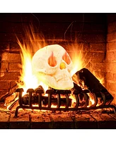 Ceramic Fireproof Fire Pit Skull, Reusable Imitated Human Skull for Gas