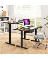 Costway Electric Standing Desk 55'' x 28'' Height Adjustable Sit Stand with Usb Charging Port